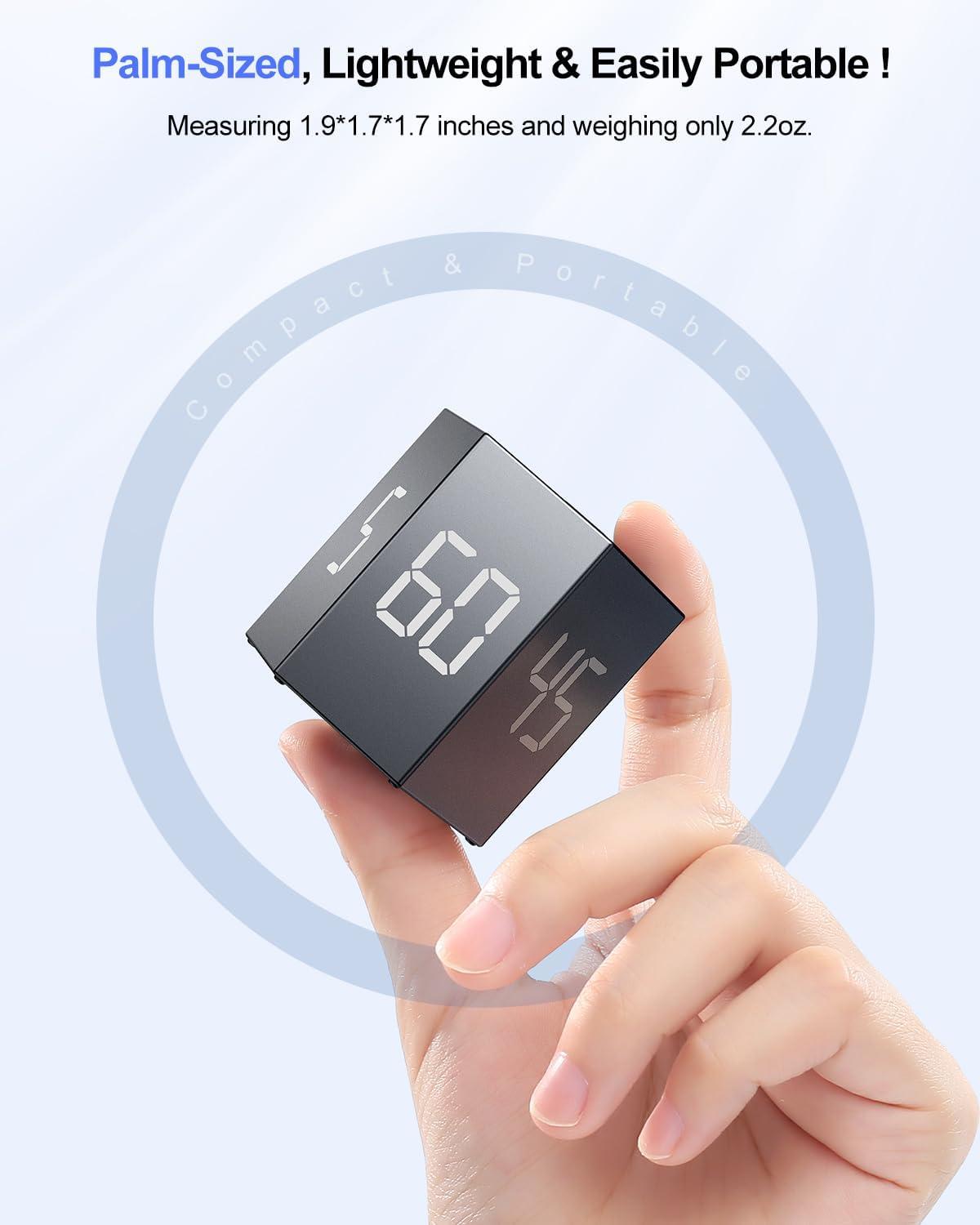 image:imageTicktime Pomodoro Timer Cube Hexagon Productivity Timer Pause amp Resume Silent Vibrate amp Adjustable Sound Alert for ADHD Task Work Study 51525304560min amp Custom CountdownGrayGray