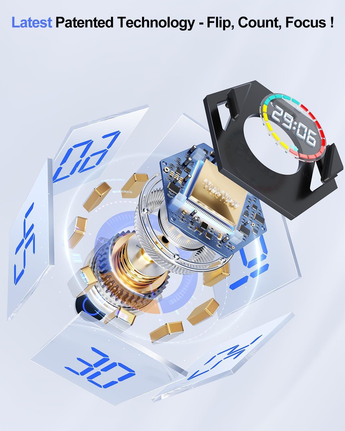 image:imageTicktime Pomodoro Timer Cube Hexagon Productivity Timer Pause amp Resume Silent Vibrate amp Adjustable Sound Alert for ADHD Task Work Study 51525304560min amp Custom CountdownGrayGray