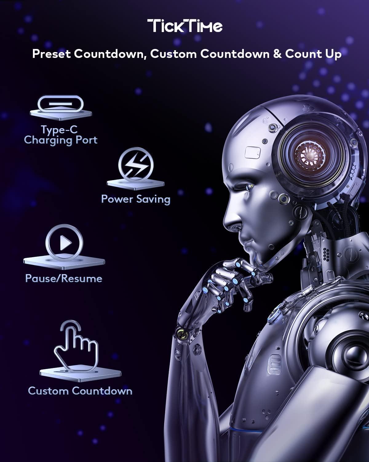 image:imageTicktime Pomodoro Timer Productivity Timer Cube 51525304560 Min Presets Custom Countdown amp Stopwatch 1s99m59s SoundVibrationSilent Magnetic Rechargeable for ADHD Study WorkVioletViolet