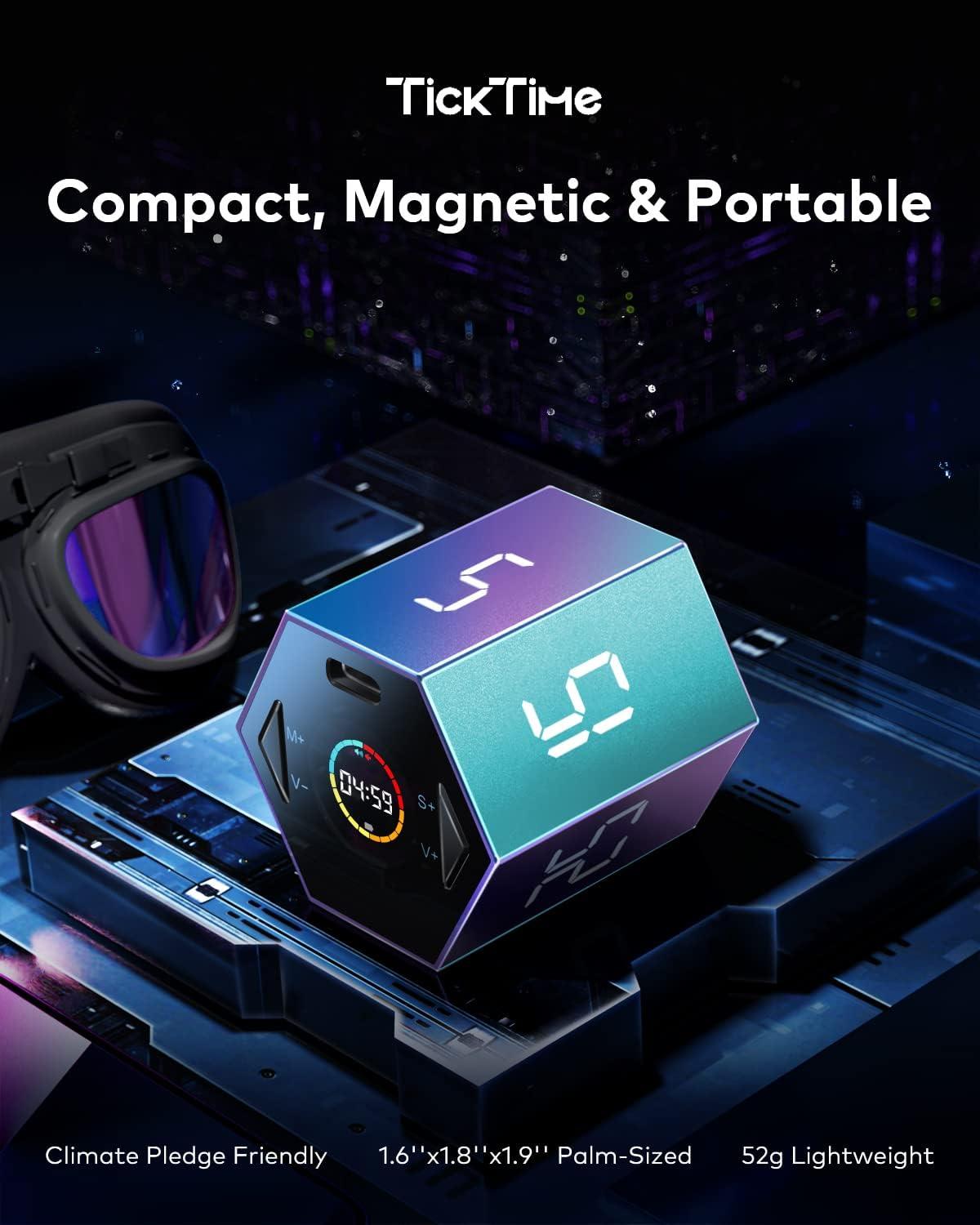 image:imageTicktime Pomodoro Timer Productivity Timer Cube 51525304560 Min Presets Custom Countdown amp Stopwatch 1s99m59s SoundVibrationSilent Magnetic Rechargeable for ADHD Study WorkVioletViolet