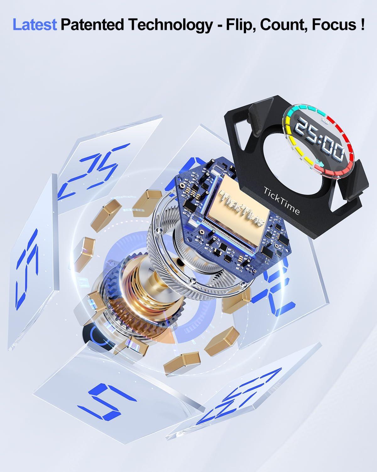 image:imageTicktime Pomodoro Timer Productivity Timer Cube 51525304560 Min Presets Custom Countdown amp Stopwatch 1s99m59s SoundVibrationSilent Magnetic Rechargeable for ADHD Study WorkVioletSilver