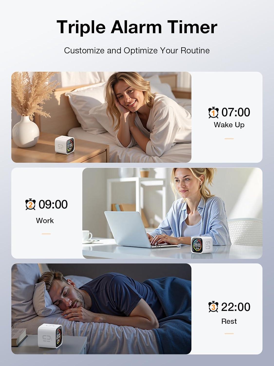 image:imageTicktime TK3 Pomodoro Timer Cube Productivity Timer 5103060 Min Presets Custom Countdown Stopwatch amp Clock Triple Alarms SilentVibrationSound Alerts Rechargeable for ADHD Study Task WhiteWhite