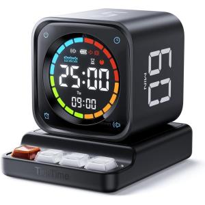 image:imageTK3 Pomodoro Timer Cube Desk Productivity Timer with 5103060 Min Presets Custom Countdown Stopwatch Clock 3 Alarm Silent Vibrate amp Sound Alert for Task ADHD Study Kitchen BlackBlack